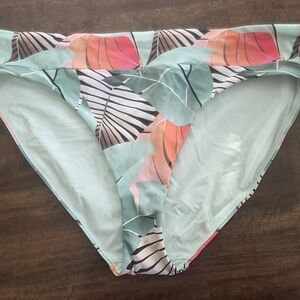 Alia Tropical Leaf Print Bikini Bottom